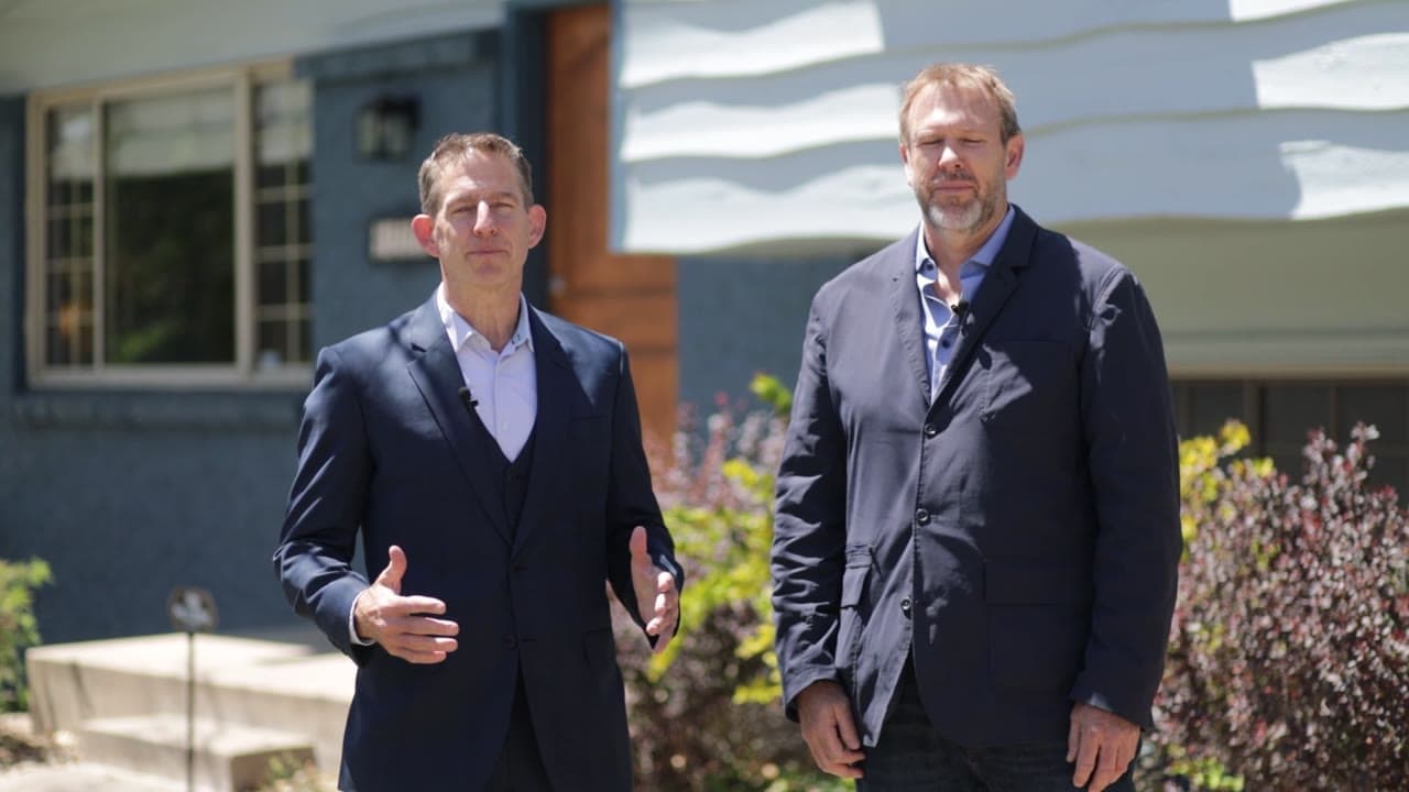 Rick Janson and Prospect 30 Eight founder Chris Moore outside a Denver-area home